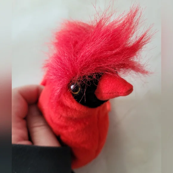 TY Beanie Baby Mac The Cardinal Bird With A Hologram On The Tush Tag Error - Picture 8 of 9